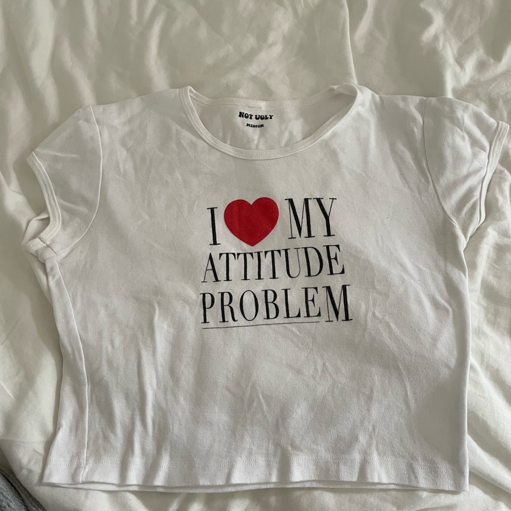 custom i ❤️ my attitude problem baby tee